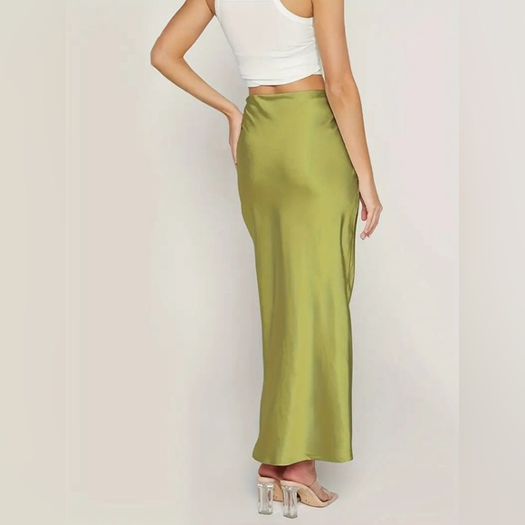 Satin High Waist Maxi Skirt - Picture 2 of 6